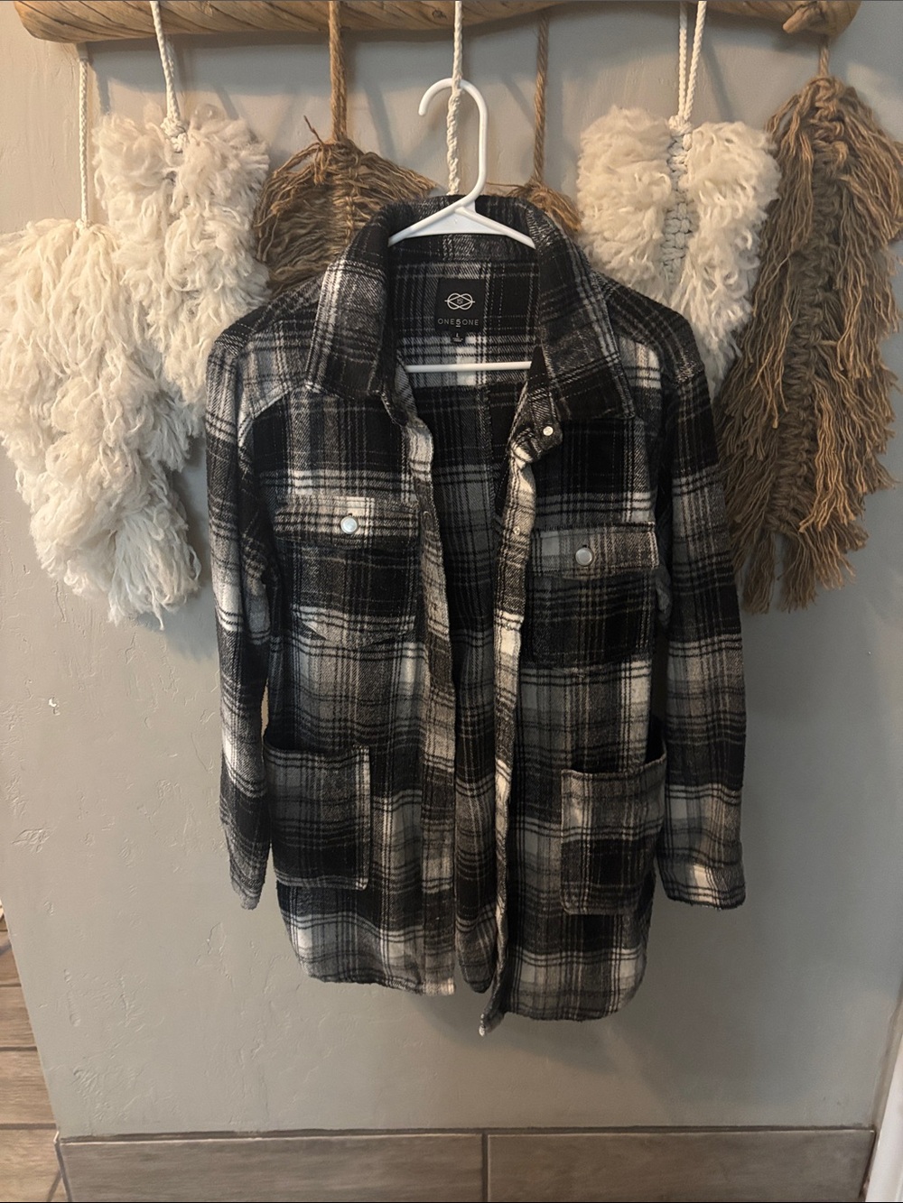 Black Plaid Shacket Jacket